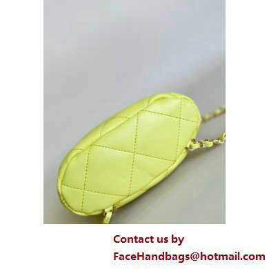 CHANEL Shiny Lambskin  &  Gold-Tone Metal Backpack AS4810 yellow 2025